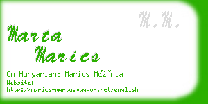 marta marics business card